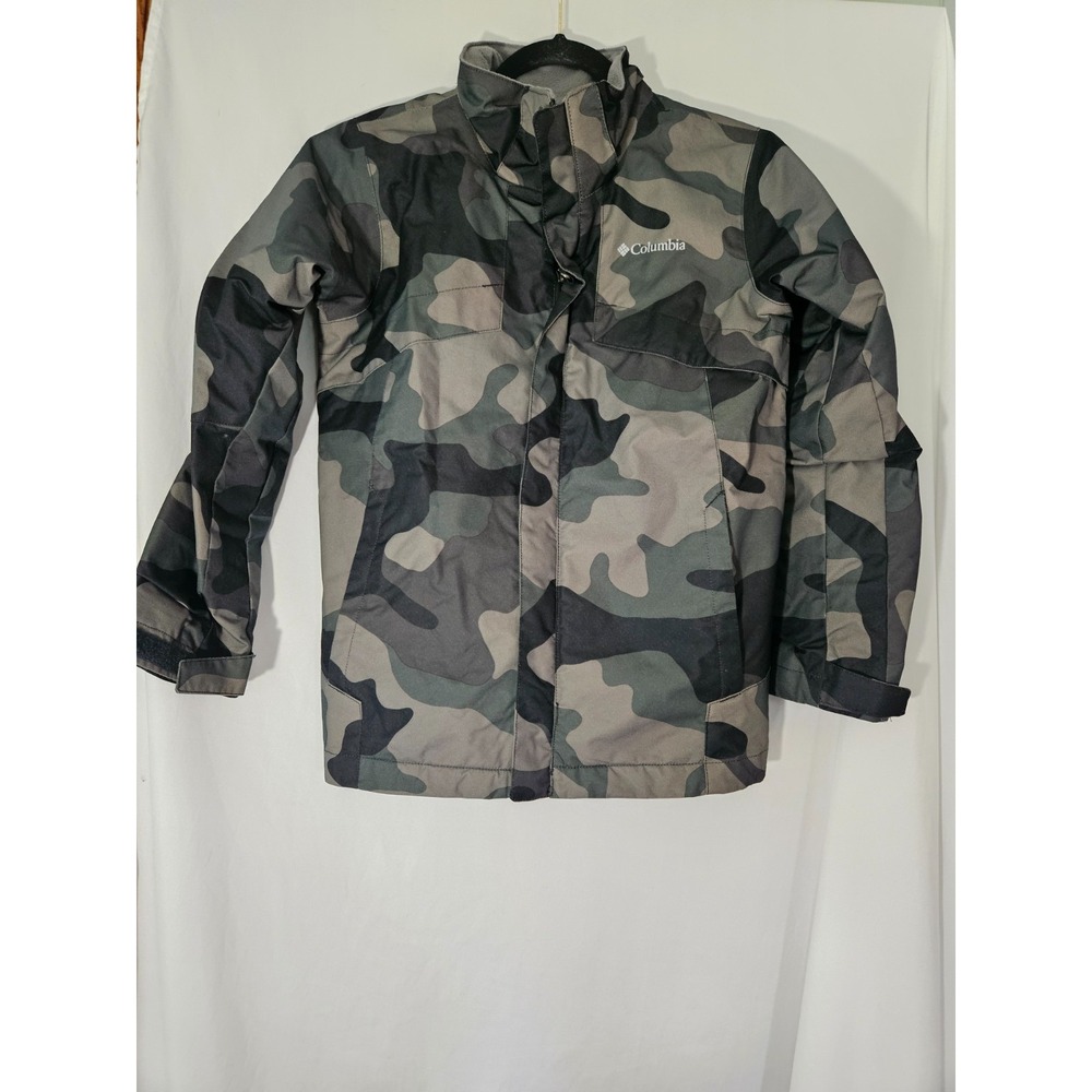 Boys Columbia Interchange Omni Heat Tech Waterproof CAMO Jacket Coat Youth MED